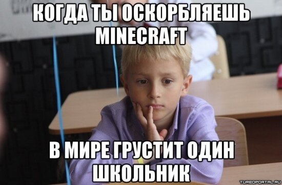 Когда ты оскорбляешь Minecraft, в мире грустит один школьник
