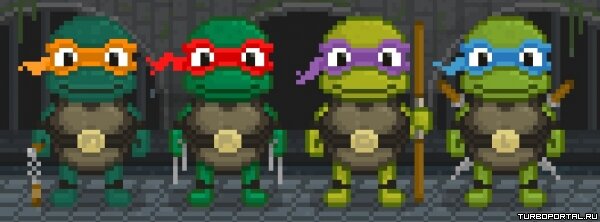 Pixel Mutant Ninja Turtles.