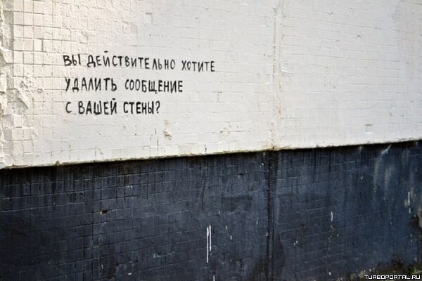 Надпись на стене – Вы действительно хотите удалить сообщение с вашей стены?