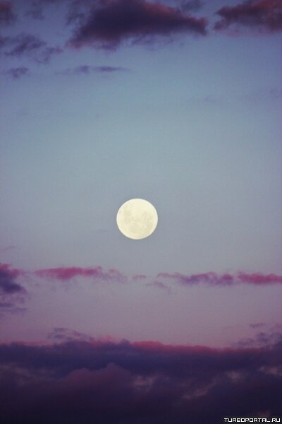 Луна на фиолетовом небе