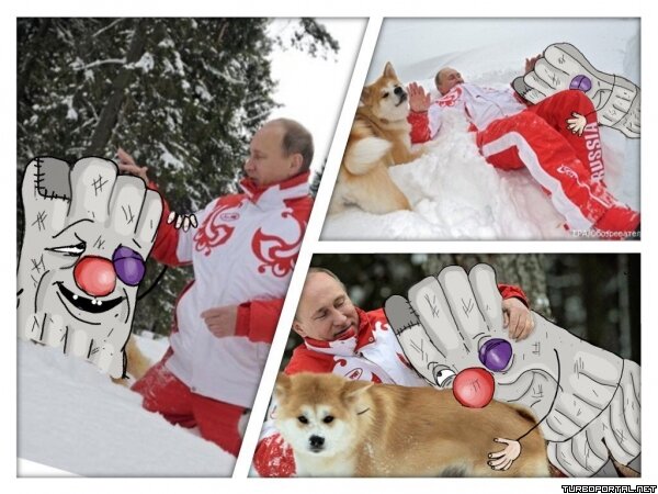 Путин, собака и ватник